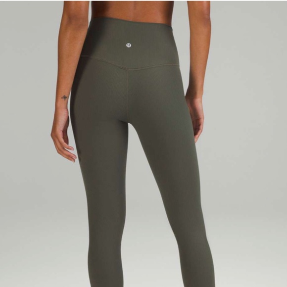 Lululemon Align Ribbed High-Rise Pant 25" Army Green Size 6